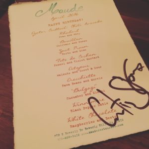 signed menu