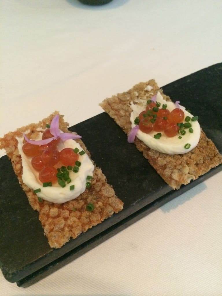 Crispy Salmon Skin Crackers with Roe