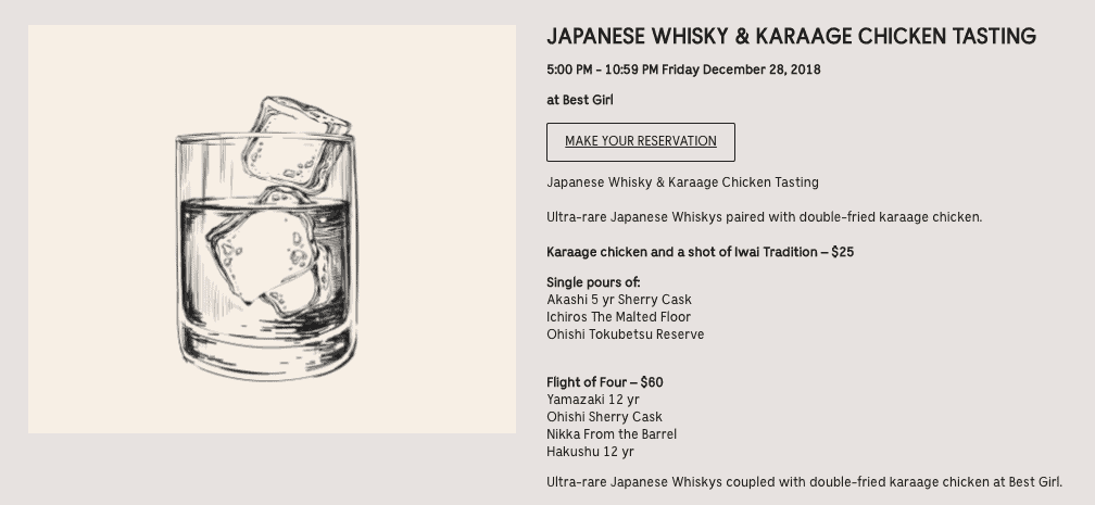 Japanese Whisky and Karrage Chicken Tasting Best Girl