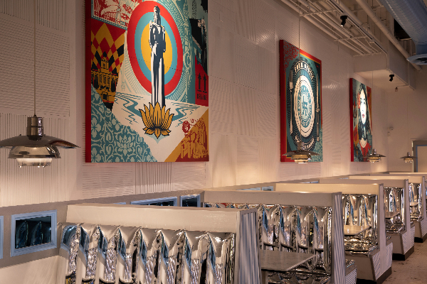 Interior PI LA with art by Shepard Fairey Photo Credit: PI LA