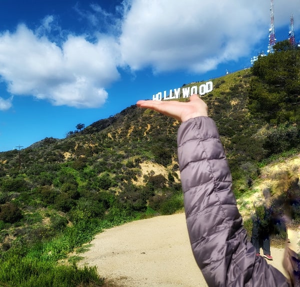 The Hollywood sign in the Palm of your Hand