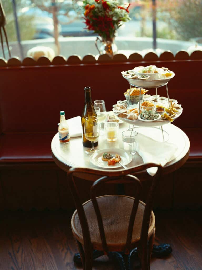 Queen's_Feast of the 7 Fishes Platter & Table & Chairs & Wine