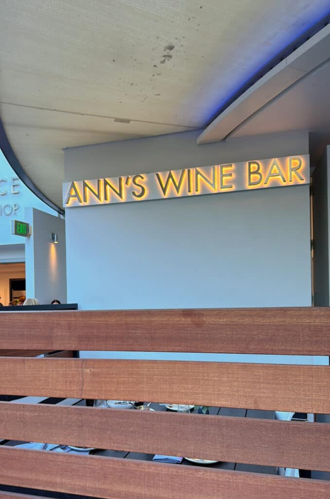 Ann's Wine Bar Signage