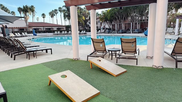 Poolside Cornhole Hilton Santa Barbara in the Off-Season