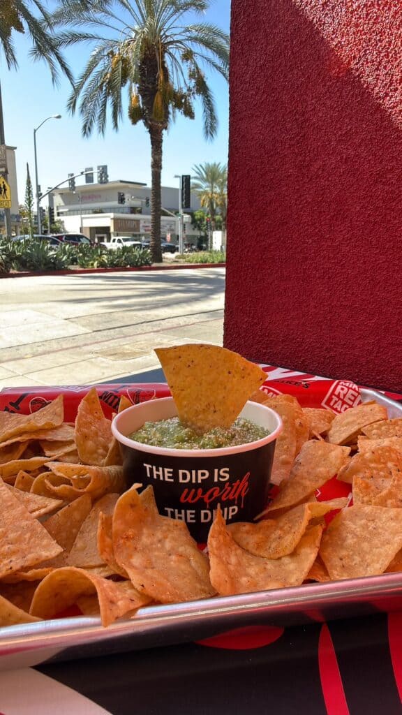 Chips & Guacamole Mike's Red Tacos